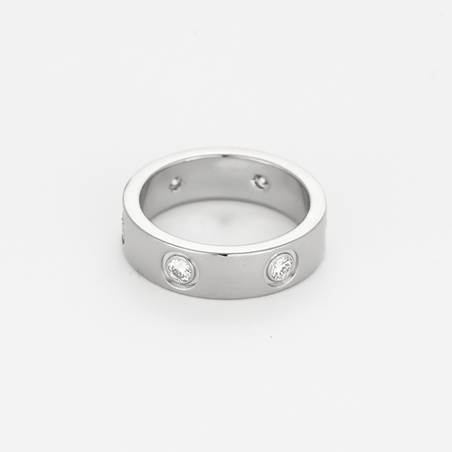 Bague 52 CARTIER - Bague LOVE, modèle classique, 6 diamants et or gris 58 Facettes DV28725-1