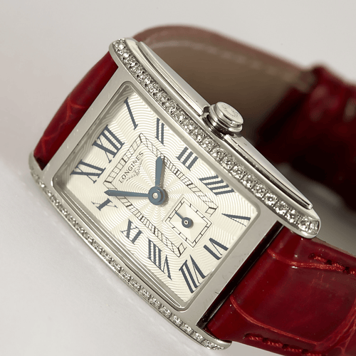Montre LONGINES - Dolcevita en acier et diamants 58 Facettes DDV28310-5