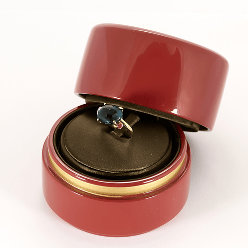 Bague 51 Pomellato - Bahia - Bague or rose topaze bleu et saphirs roses facettés. 58 Facettes DDV28825-1