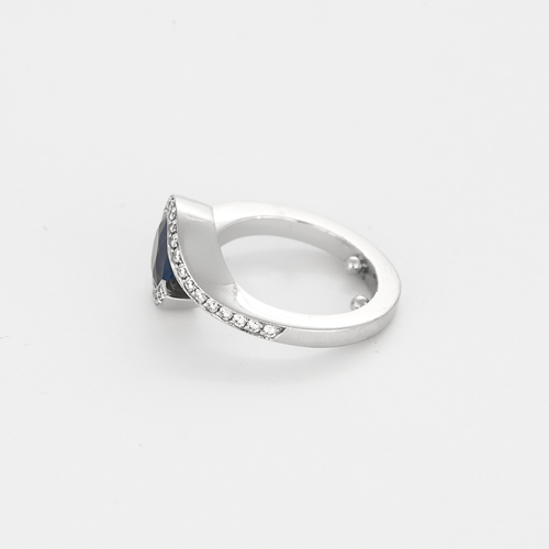 Bague 47,5 Bague en or gris, saphir et diamants 58 Facettes DV27208-1-475-5