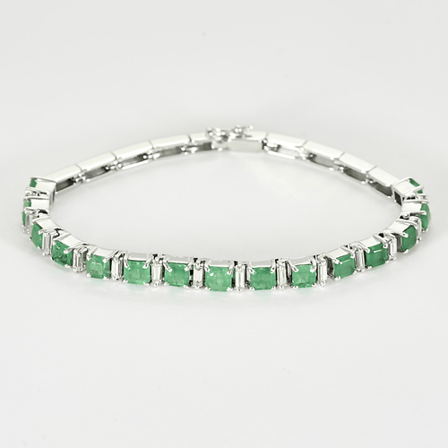 Bracelet Attribué à STERN - Bracelet en or gris, émeraudes et diamants 58 Facettes DV29011-1