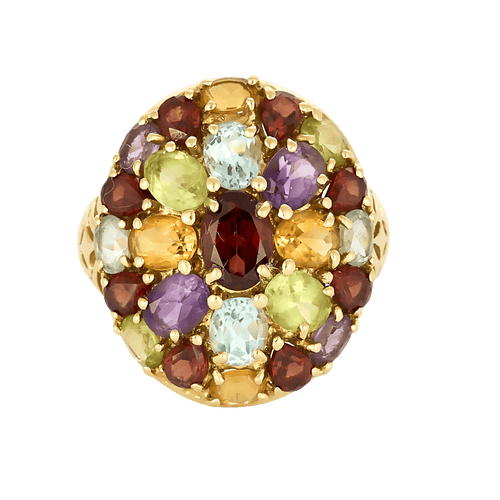 Bague Bague cocktail en or jaune et pierres fines de couleurs 58 Facettes DV29018-2-DV0882-1
