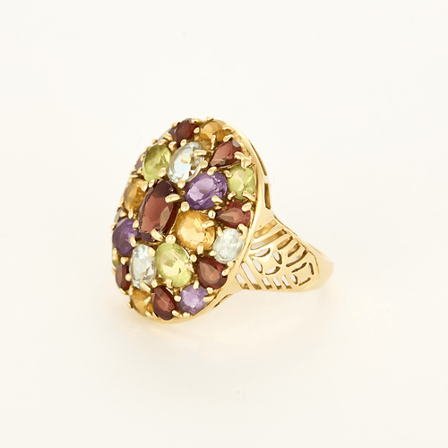 Bague Bague cocktail en or jaune et pierres fines de couleurs 58 Facettes DV29018-2-DV0882-1