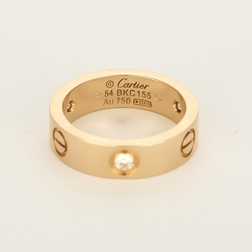 Bague 54 Cartier - LOVE, modèle classique -Bague en rose et trois diamants 58 Facettes DV28562-1