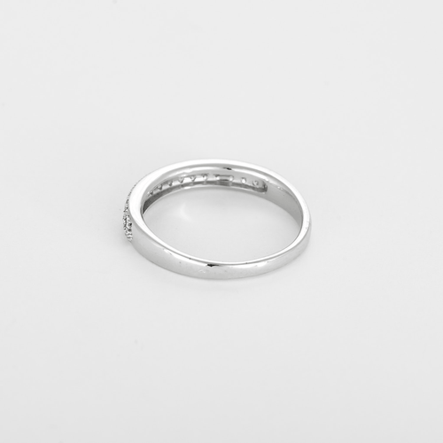 Bague 55 Demie alliance en or gris et diamants 58 Facettes DV28844-1