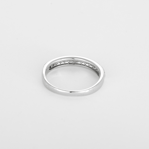 Bague 55 Demie alliance en or gris et diamants 58 Facettes DV28844-1