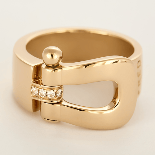 Bague 54 FRED Force 10 Grand Modèle - Bague en or rose et diamants blancs. 58 Facettes DV12787-14