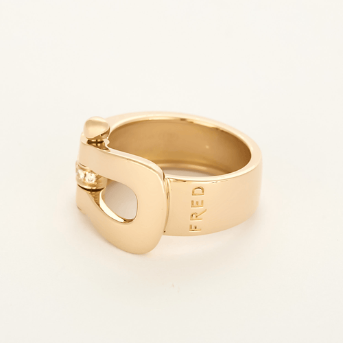 Bague 54 FRED Force 10 Grand Modèle - Bague en or rose et diamants blancs. 58 Facettes DV12787-14