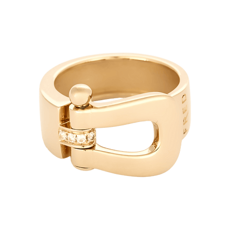 Bague 54 FRED Force 10 Grand Modèle - Bague en or rose et diamants blancs. 58 Facettes DV12787-14