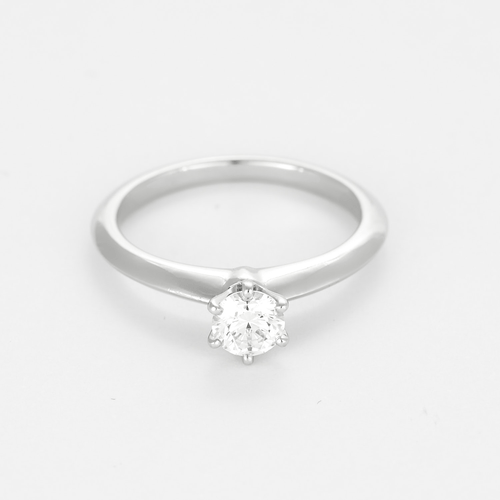 Bague 49 TIffany & Co - Setting - Bague solitaire platine et diamant 0.37 carat 58 Facettes DV28887-2