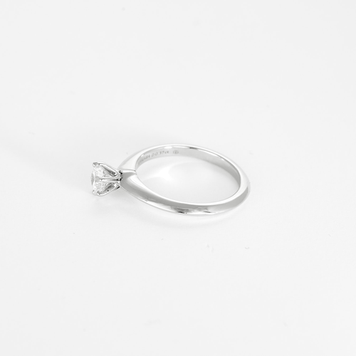 Bague 49 TIffany & Co - Setting - Bague solitaire platine et diamant 0.37 carat 58 Facettes DV28887-2