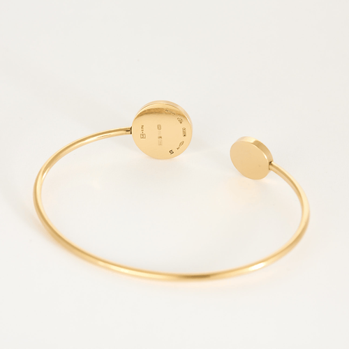 Bracelet BVLGARI - Bvlgari Bvlgari - Bracelet jonc ouvert en or jaune, onyx et diamants 58 Facettes DV27778-1