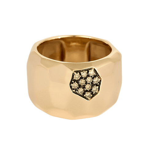 Bague 52 Bague moderniste en or rose et or noirci, diamants 58 Facettes DV0463-25