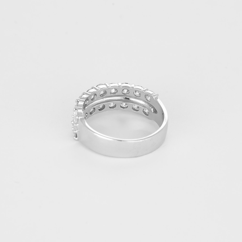 Bague 56 Bague double jonc en or gris et diamants 58 Facettes DV27556-3