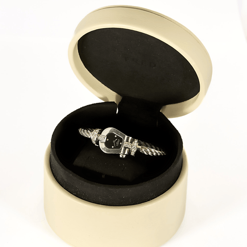 Montre FRED - Montre de dame en acier à boitier en forme de manille et diamants 58 Facettes DV28006-1