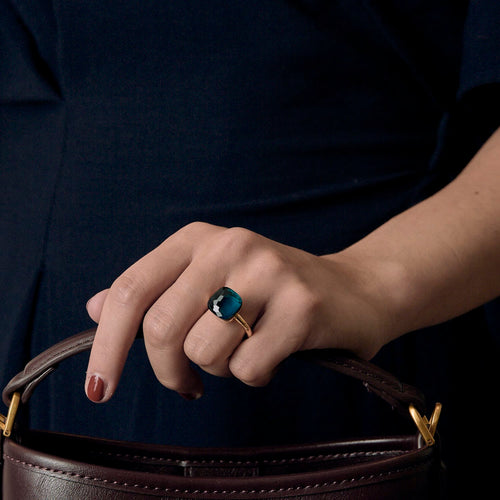 Bague 51 pomellato Bague Nudo en Or rose 18k Topaze bleue 58 Facettes DV31021-1