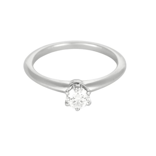 Bague TIFFANY & CO - Bague Solitaire en platine et diamant 58 Facettes DV27966-1-515-5