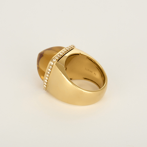 Bague 54 Fred Paris - Pain de Sucre - Moyen modèle - Bagueen or jaune et citrine 58 Facettes DV31019-1