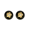 Pendentif Chanel - Camélia - Paire de boutons d'oreilles en or jaune, onyx et diamants. Vintage. 58 Facettes DV28077-3