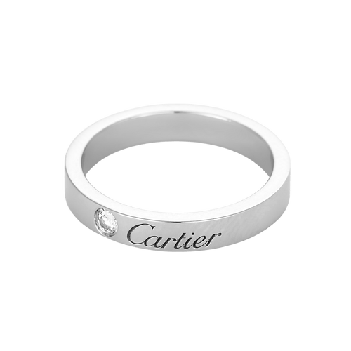 Bague Cartier - Bague jonc en platine et diamant 58 Facettes DV28534-2-49-2