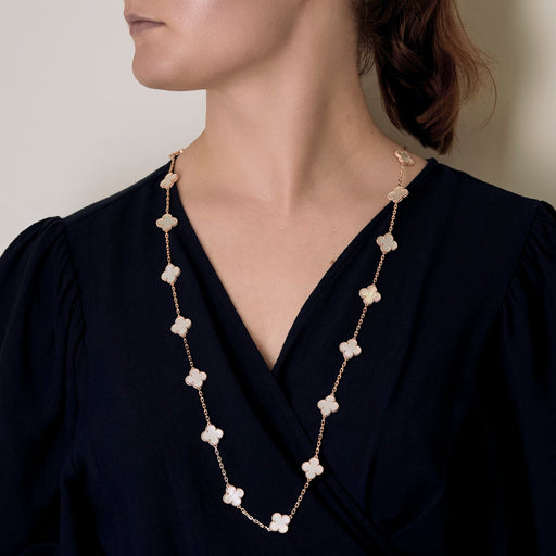 Van Cleef & Arpels - Vintage Alhambra - Sautoir 20 motifs or rose et nacre. 58 Facettes DV0967-7