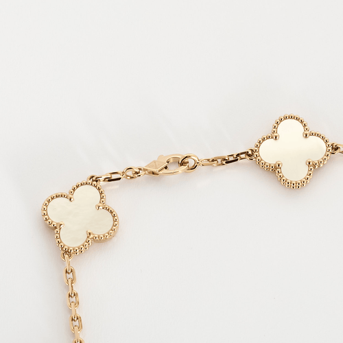 Collier Vintage Alhambra 10 motifs or rose et nacre 58 Facettes DV0967-6