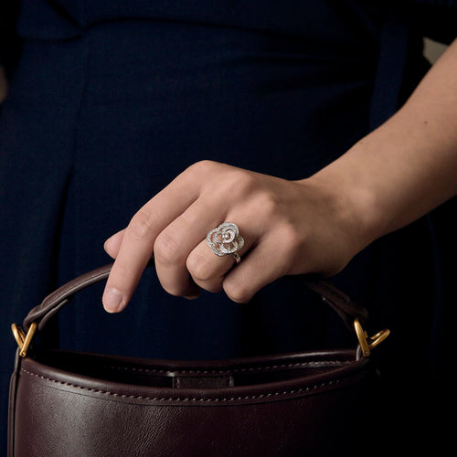 Bague 53 Bague en Or blanc 18k Diamant 58 Facettes DV31182-1