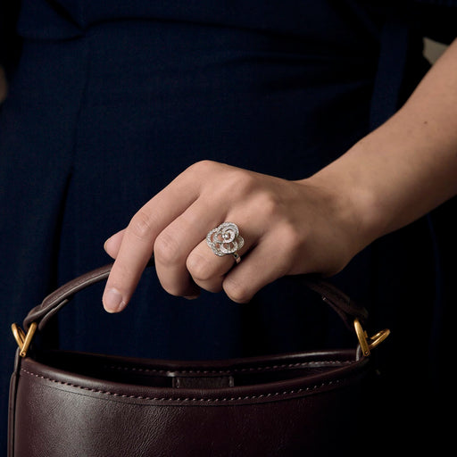 Bague 53 Bague en Or blanc 18k Diamant 58 Facettes DV31182-1