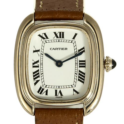 Montre Cartier, montre Gondole en or blanc et bracelet cuir 58 Facettes DV28812-3