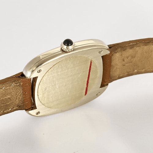 Montre Cartier, montre Gondole en or blanc et bracelet cuir 58 Facettes DV28812-3
