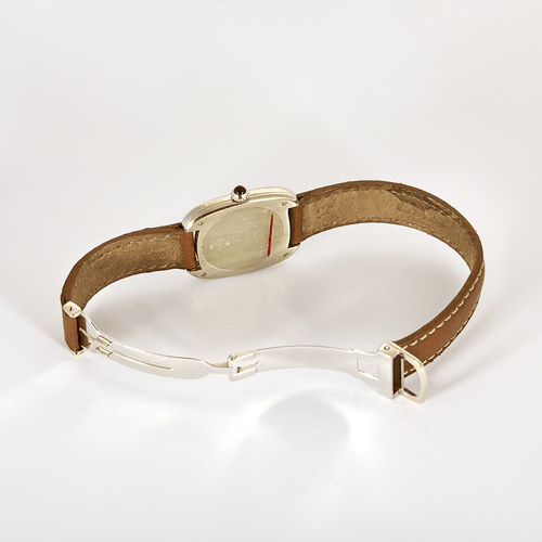Montre Cartier, montre Gondole en or blanc et bracelet cuir 58 Facettes DV28812-3