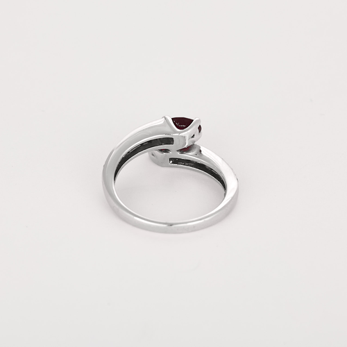 Bague 56 Bague en Or blanc 18k Rubis and Diamant 58 Facettes DV31025-1