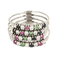 Bague 59 Bague harem en or gris 14K diamants, rubis et emeraudes 58 Facettes DV27050-2