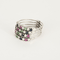 Bague 59 Bague harem en or gris 14K diamants, rubis et emeraudes 58 Facettes DV27050-2