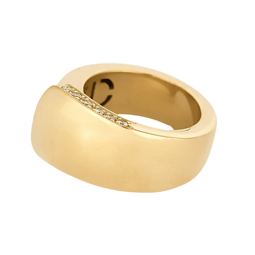 Bague 48 FRED - Ruban - Bague en or jaune et diamants. Moyen Modèle. 58 Facettes DV0015-4