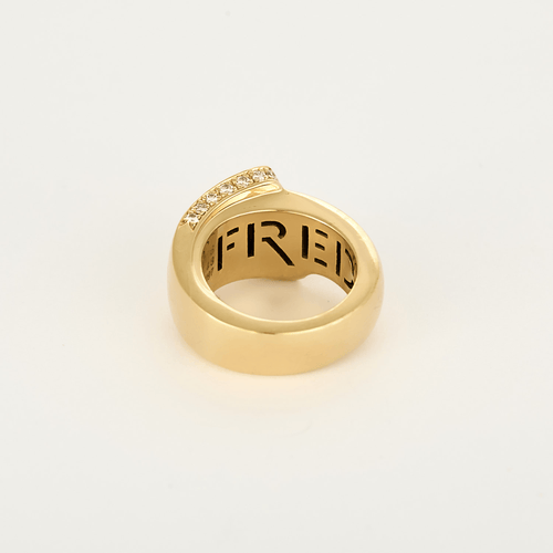 Bague 48 FRED - Ruban - Bague en or jaune et diamants. Moyen Modèle. 58 Facettes DV0015-4