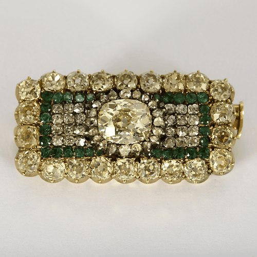 Broche Broche en or jaune, diamants de taille ancienne, tourmaline 58 Facettes DV28005-1