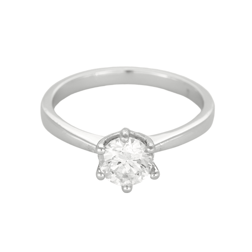 Bague 55 Bague solitaire en or gris, diamant 0.80 carat environ 58 Facettes DV19989-22