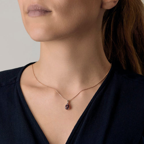 Collier Collier en Or rose 18k grenat grossulaire 58 Facettes DV31313-1