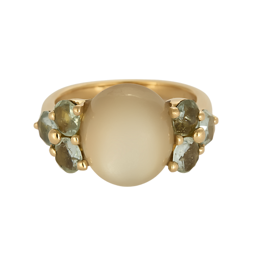 Bague 52.5 Bague en Or rose 18k Moonstone and Aquamarine 58 Facettes DV31353-1