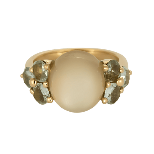 Bague 52.5 Bague en Or rose 18k Moonstone and Aquamarine 58 Facettes DV31353-1
