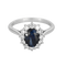 Bague 53 Bague en or gris saphir 1.50 carat et diamants 58 Facettes DV31389-1