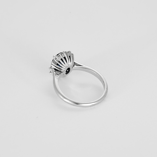 Bague 53 Bague en or gris saphir 1.50 carat et diamants 58 Facettes DV31389-1