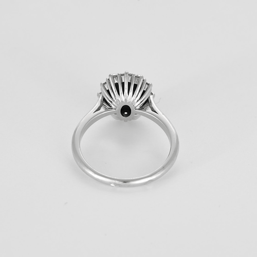 Bague 53 Bague en or gris saphir 1.50 carat et diamants 58 Facettes DV31389-1
