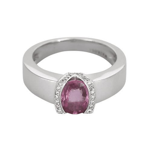 Bague 56 Bague Or blanc Saphir 58 Facettes DV31233-1