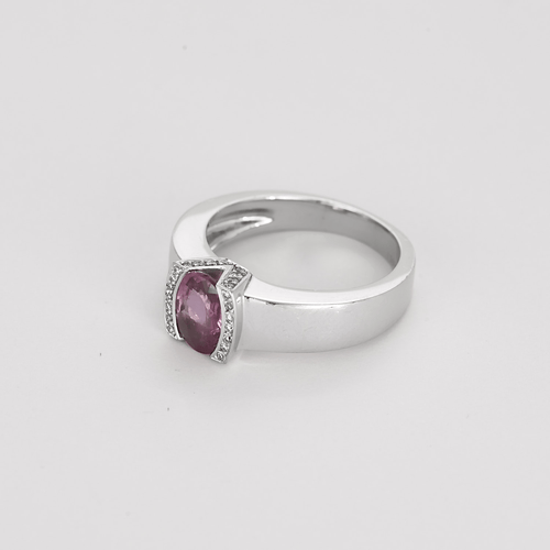 Bague 56 Bague Or blanc Saphir 58 Facettes DV31233-1