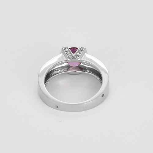 Bague 56 Bague Or blanc Saphir 58 Facettes DV31233-1