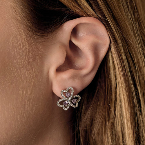 Boucles d'oreilles Boucles d'oreilles en Or blanc 18k Diamant and Saphir 58 Facettes DV31196-7