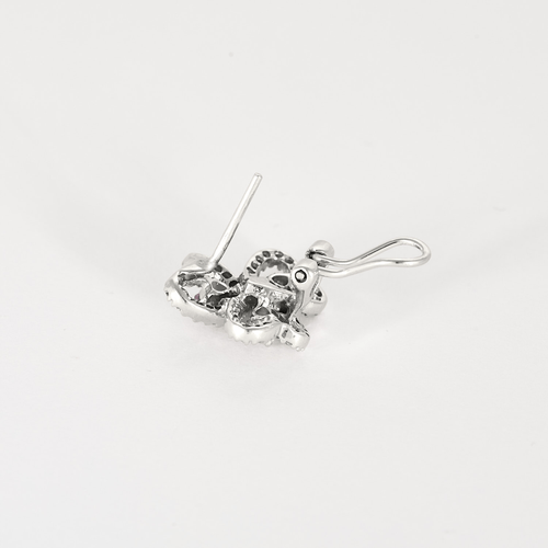 Boucles d'oreilles Boucles d'oreilles en Or blanc 18k Diamant and Saphir 58 Facettes DV31196-7