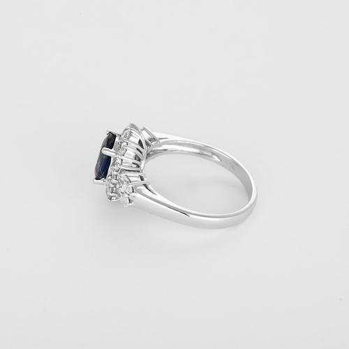 Bague Bague marguerite en or gris , saphir et diamants 58 Facettes DV16843-5-53-2